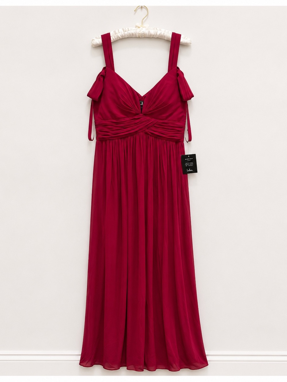 Lulu's Deep Red Maxi Dress with Double Shoulder Straps